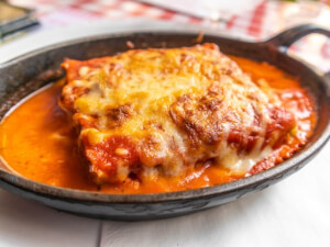 recipe for lasagna with leeks and red roasted peppers
