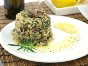 recipe for risotto with spinach and mushrooms