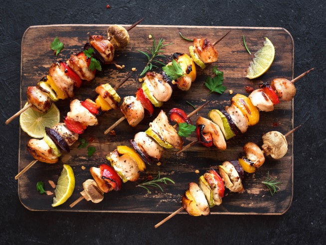 Grilled Chicken And Vegetable Kabobs