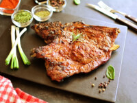 Recipe for Barbecued Texas T-Bone Steaks With Dijon Basting Sauce