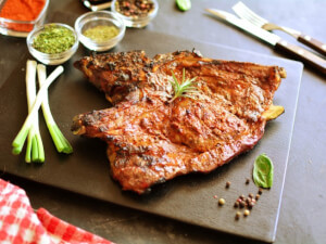 recipe for barbecued texas t-bone steaks with dijon basting sauce