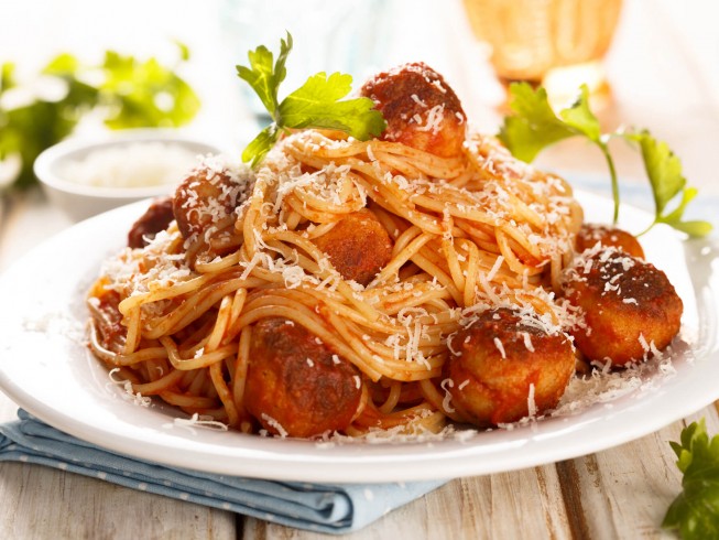 Lightened Up Traditional Spaghetti & Meatballs Recipe | CDKitchen.com-image