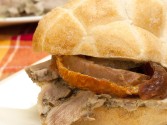 Shaved Pork Loin Sandwich with Caramelized Onions