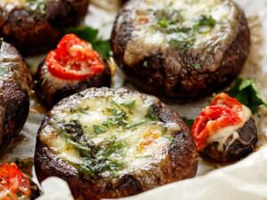 recipe for blue cheese and spinach stuffed mushrooms