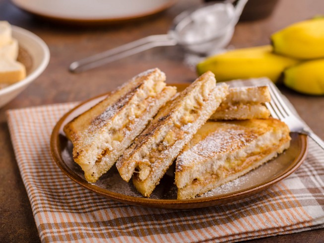 Grilled Peanut Butter Banana Sandwich Recipe | CDKitchen.com