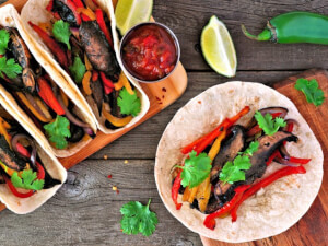 recipe for grilled portobello mushroom and veggie fajitas