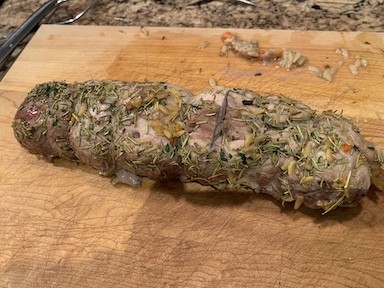 recipe for orzo stuffed pork tenderloin with herb crust