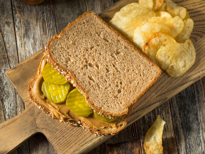 Pb And Pickle Sandwiches Recipe Cdkitchen Com