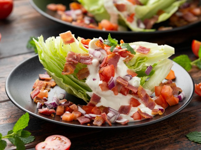 Iceberg Lettuce Wedges With Blue Cheese Dressing