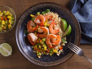 recipe for grilled rum soaked shrimp with mango lime relish