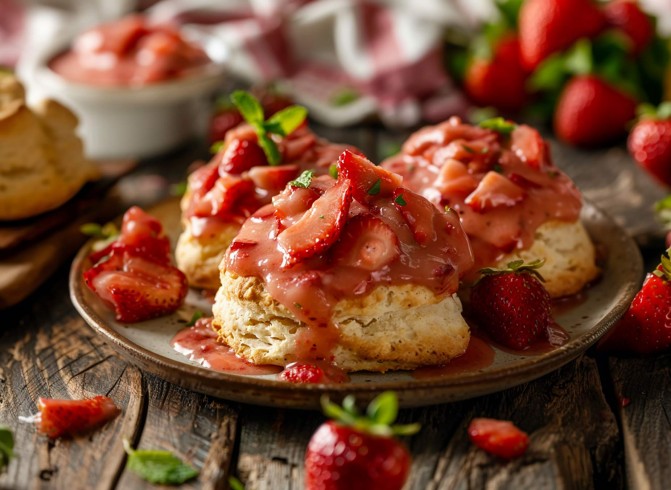recipe for strawberry gravy and biscuits