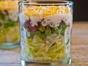 recipe for healthy layered party pea salad