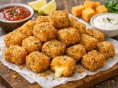 Seasoned Deep Fried Cheddar Cheese