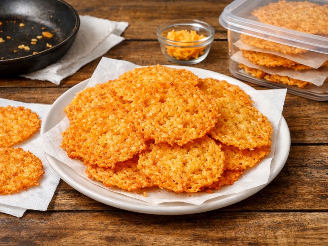 photo of Crispy Cheddar Frico (Fried Cheese Crisps)