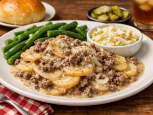 recipe for slow cooker ground beef and potato dinner