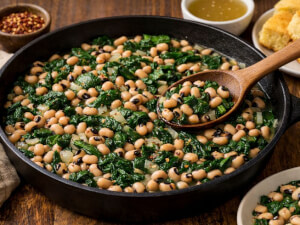 recipe for black eyed peas with spinach