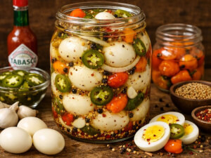 recipe for pickled eggs with jalapenos, habaneros and tabasco