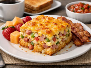 recipe for slow cooker ham and taters breakfast casserole