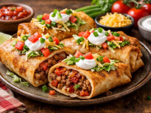 recipe for ground beef chimichangas