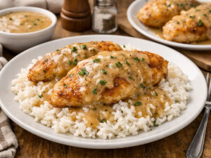 recipe for chicken with rice and gravy