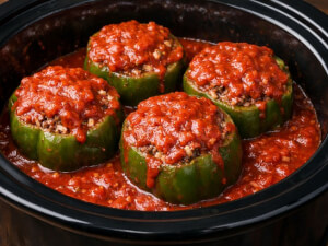 recipe for stuffed peppers with beef and rice