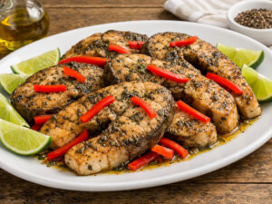 recipe for catfish steaks with olive oil and thyme