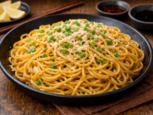 recipe for crustacean inspired garlic noodle