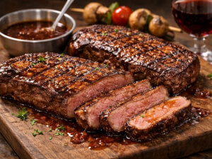 recipe for burgundy-marinated steaks
