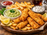 Chris Noth's Fish And Chips With Chipotle Avocado Dip