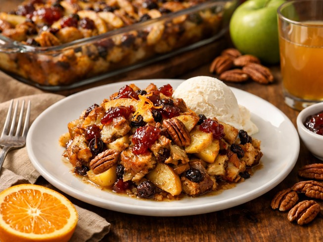 photo of Panera Bread Pudding With Apples, Pecans And Raisins