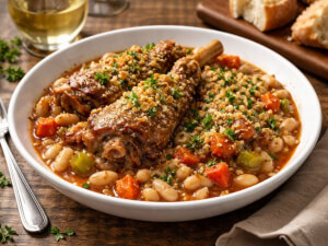 recipe for slow cooker lamb cassoulet with white beans and rosemary