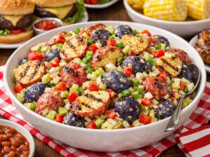 recipe for patriotic grilled potato salad