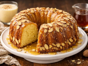 recipe for eggnog cake with rum syrup