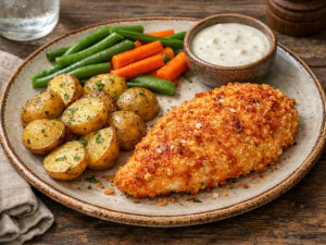 recipe for crispy baked buffalo chicken breasts
