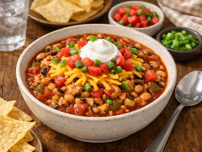 photo of Turkey and Black-Eyed Pea Chili