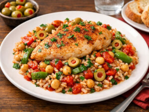recipe for spanish chicken with garbanzo beans and olives