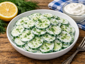 recipe for polish cucumber salad (mizeria)