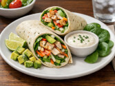 Grilled Chicken With Avocado And Jicama Salad Wrap