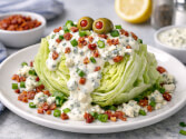 Iceberg Wedge Salad With Bacon Blue Cheese Dressing