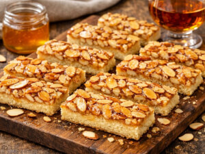 recipe for butter strips with honey almond glaze