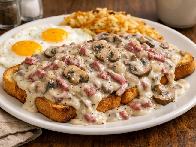 photo of SOS (Creamed Chipped Beef And Mushrooms On Toast)