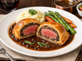 Beef Wellington in Madeira Wine Sauce