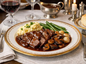 recipe for slow cooker burgundy beef with portobello mushrooms and pearl onions