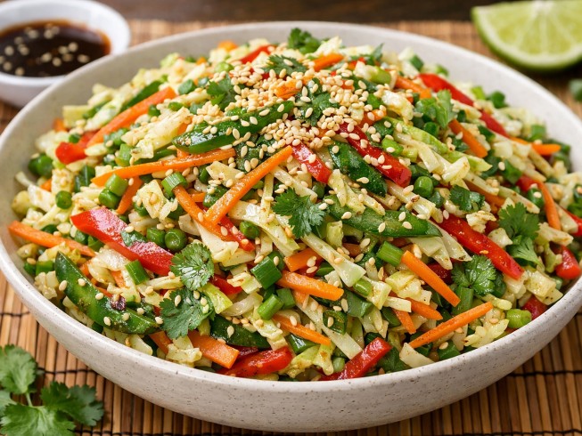 photo of Asian Napa Cabbage Slaw With Sesame Seeds