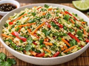 recipe for asian napa cabbage slaw with sesame seeds