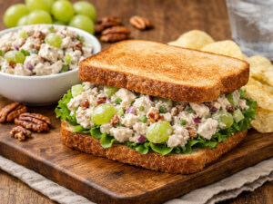 recipe for chicken salad sandwich with grapes and pecans