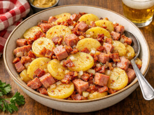 recipe for german hot potato salad with ham