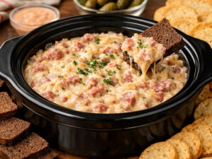 recipe for classic slow cooker reuben dip