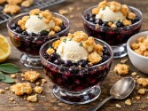 Sage Blueberry Sundae with Sugar Cookie Crumble