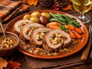 recipe for cheese and sundried tomato stuffed pork roast